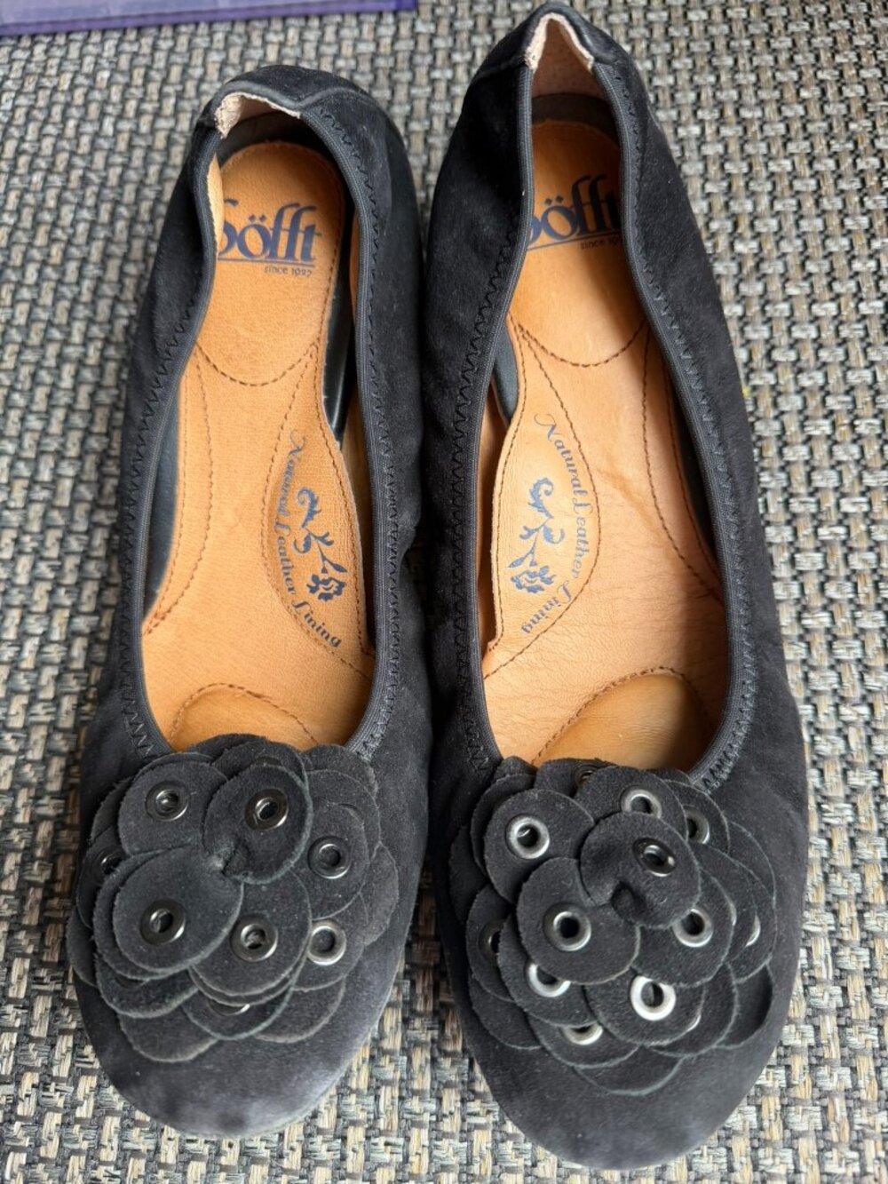 Sofft 9M Black Faux Suede Heels Block Functional Heels
